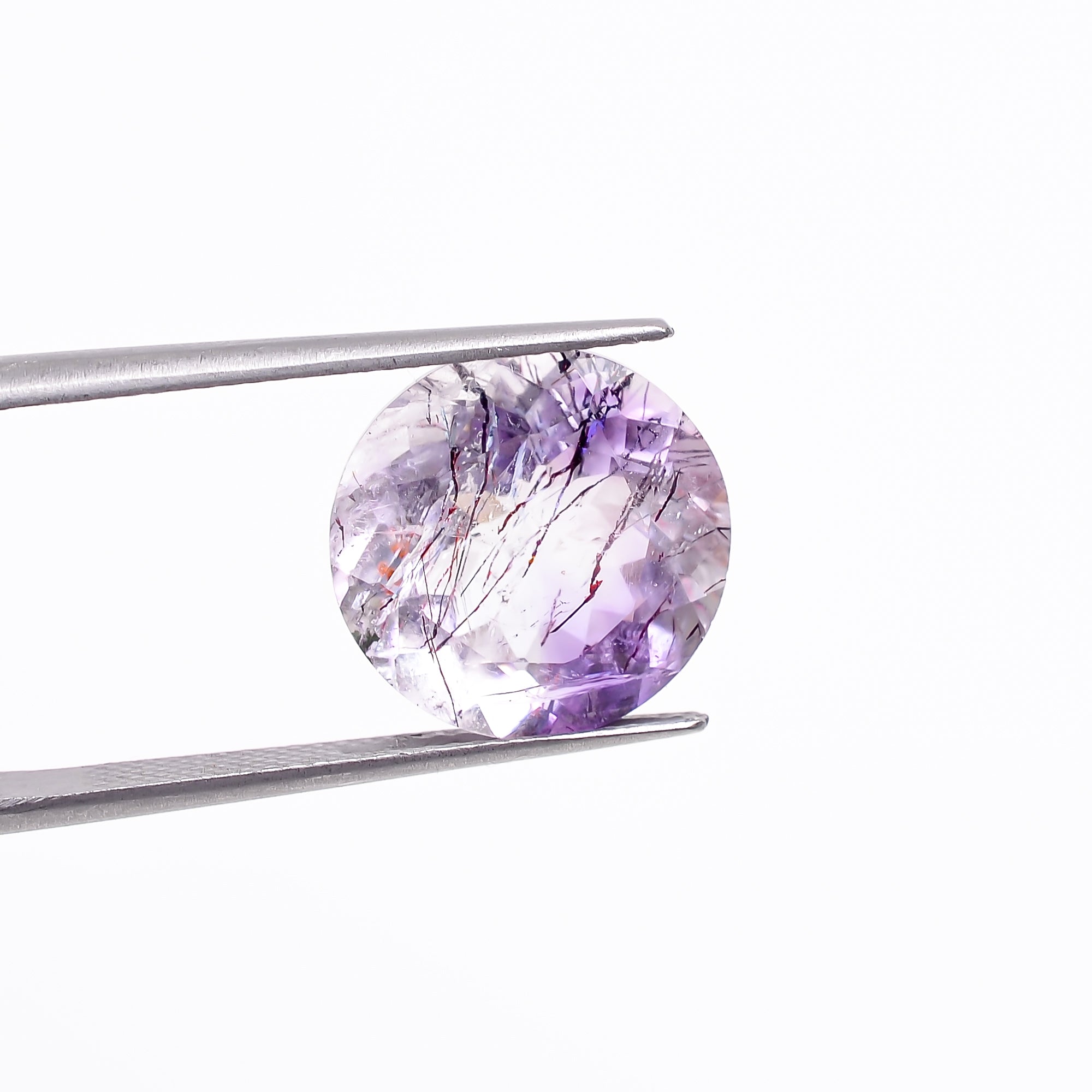 elestial hematite quartz round shape cut stone loose gemstone